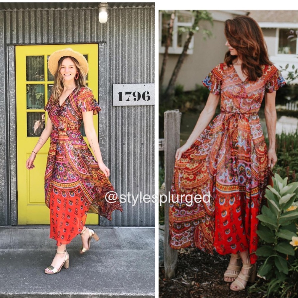 NWT⭐️Top Rated⭐️ANTHRO Murol Wrapped Dress size 0 - Picture 7 of 11